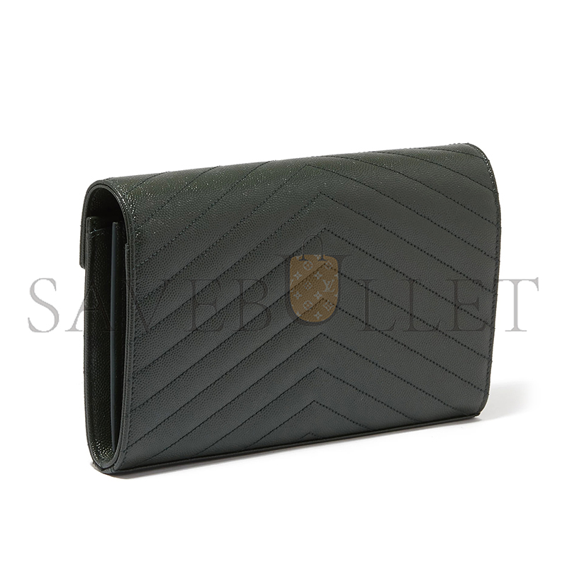 YSL CLASSIC CASSANDRE CHAIN WALLET IN GRAIN DE POUDRE LEATHER 377828BOW013051 (22.5*14*4cm)